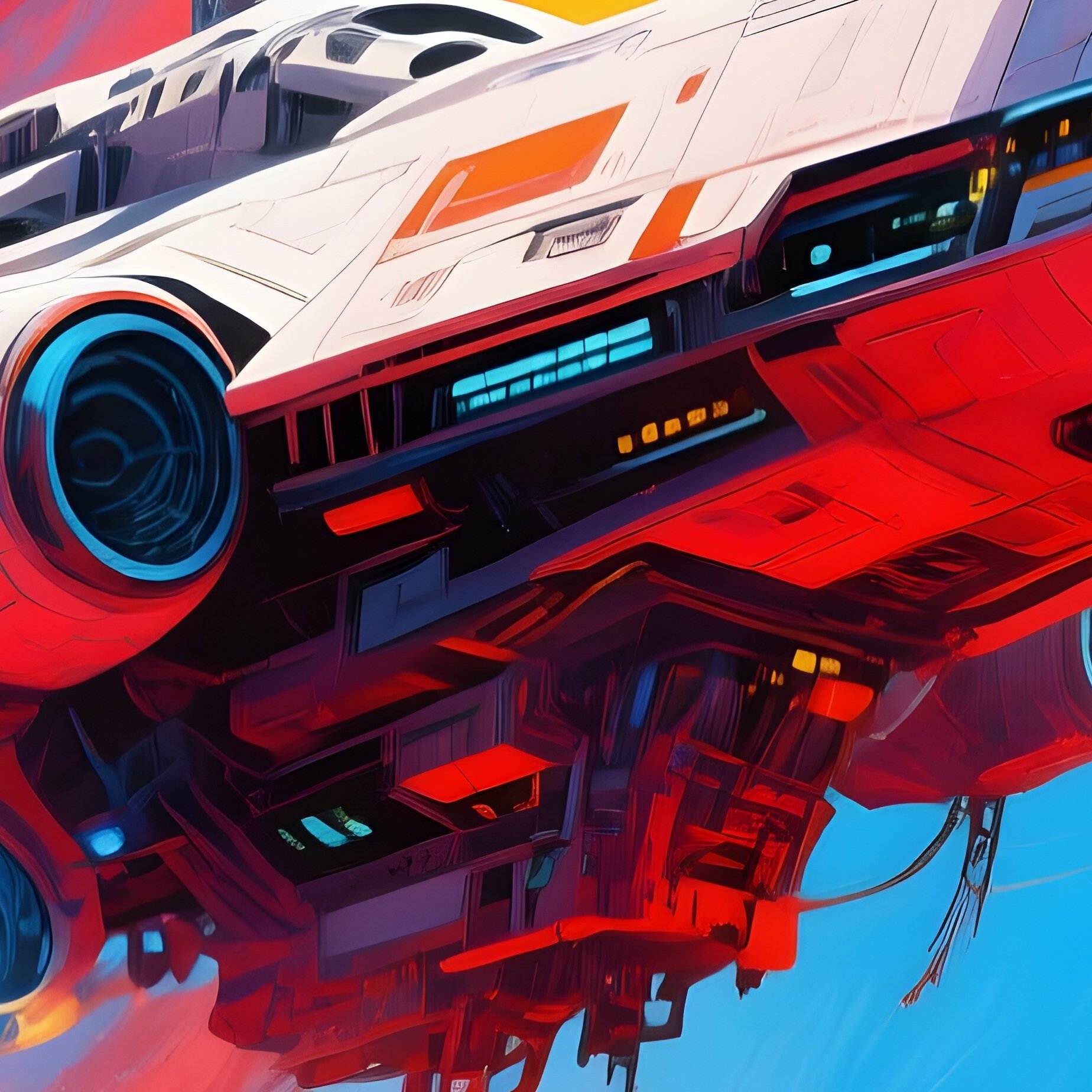 Artistic Spaceship Landing On Mars - Full Resolution Quality Preview