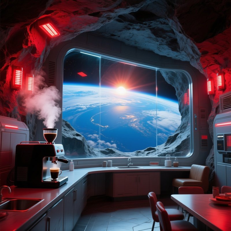 Asteroid Break Room Earth Rise
