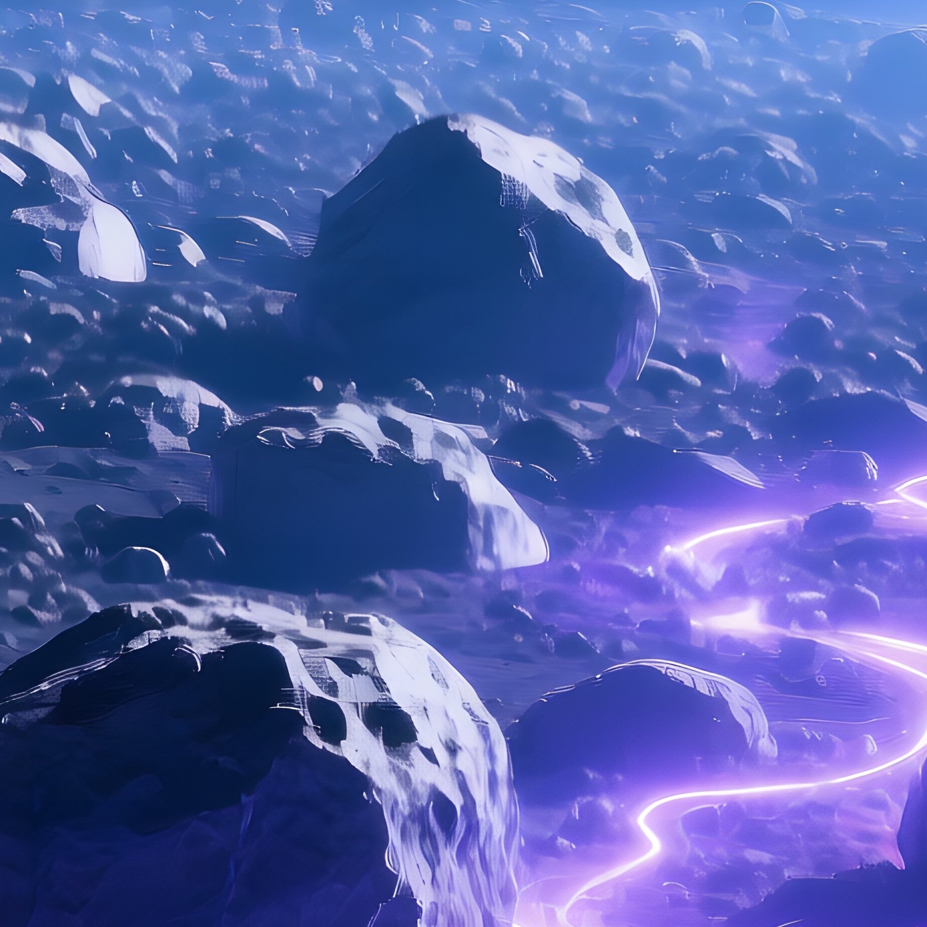 Asteroid Field Pulsar Illumination - Full Resolution Quality Preview