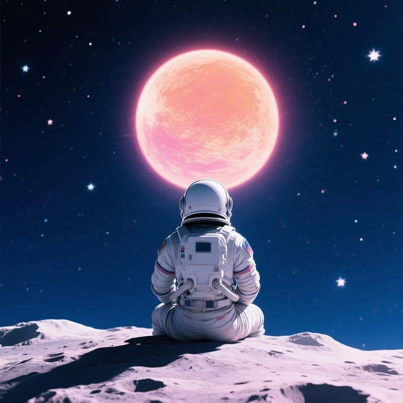 Astronaut Sitting On A Celestial Body Astronaut Space