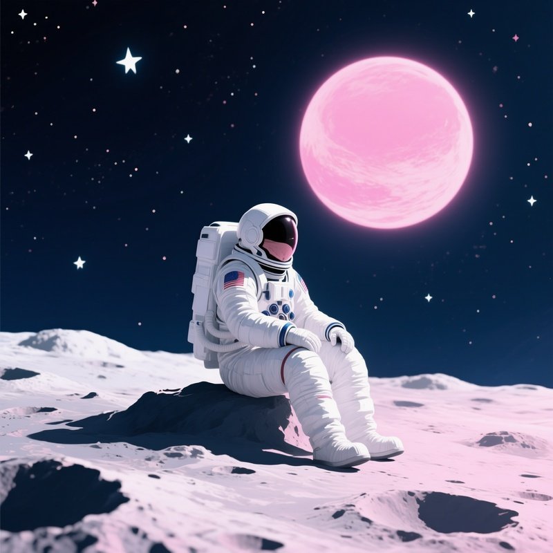 Astronaut Sitting On A Celestial Body Astronaut Space