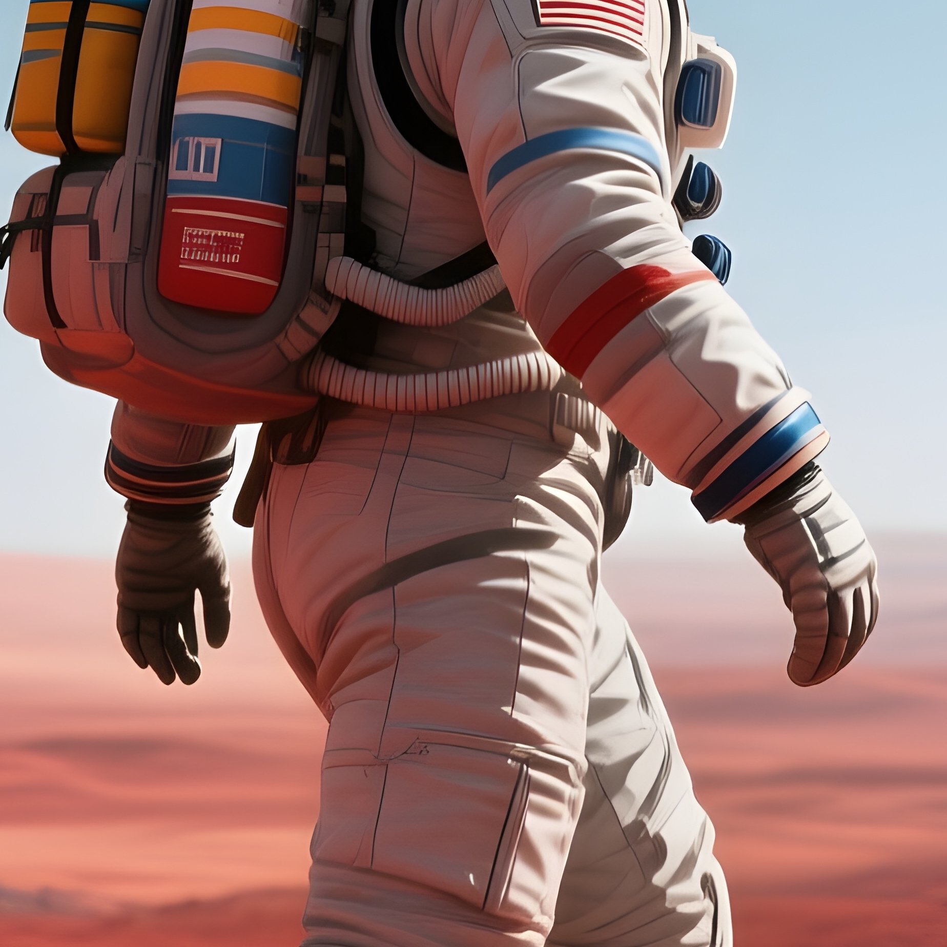Astronaut Walking On Mars Surface - Full Resolution Quality Preview