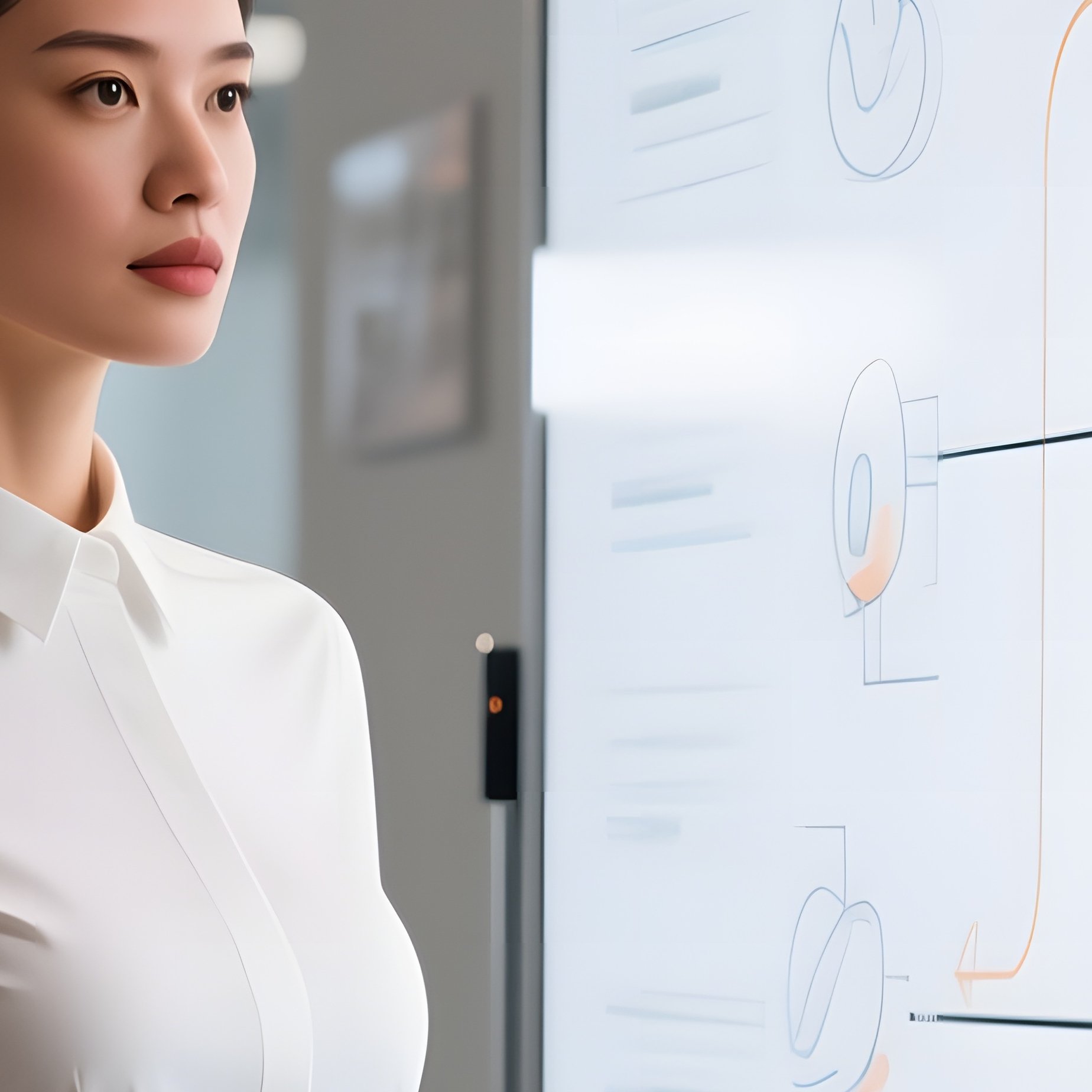 Athletic Office Manager With Digital Whiteboard - Full Resolution Quality Preview