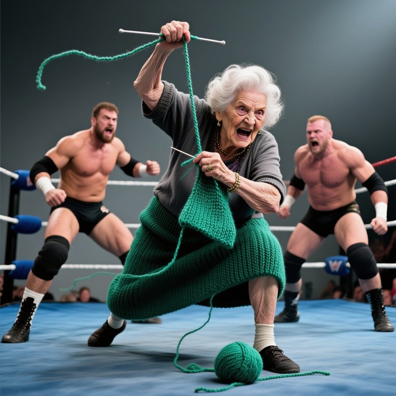 Atomic_Granny_Knitting_Wrestling_Scene_1