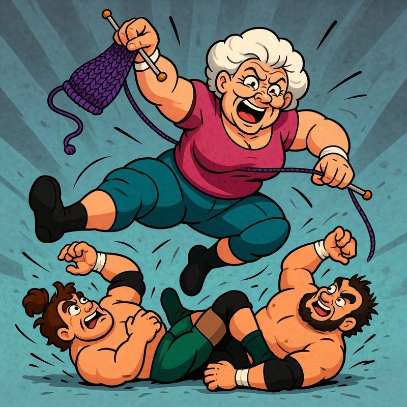 Atomic_Granny_Knitting_Wrestling_Scene_2