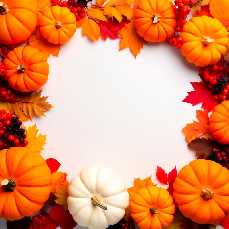 Autumn Themed Arrangement Of Pumpkins And Leaves Autumn Fall