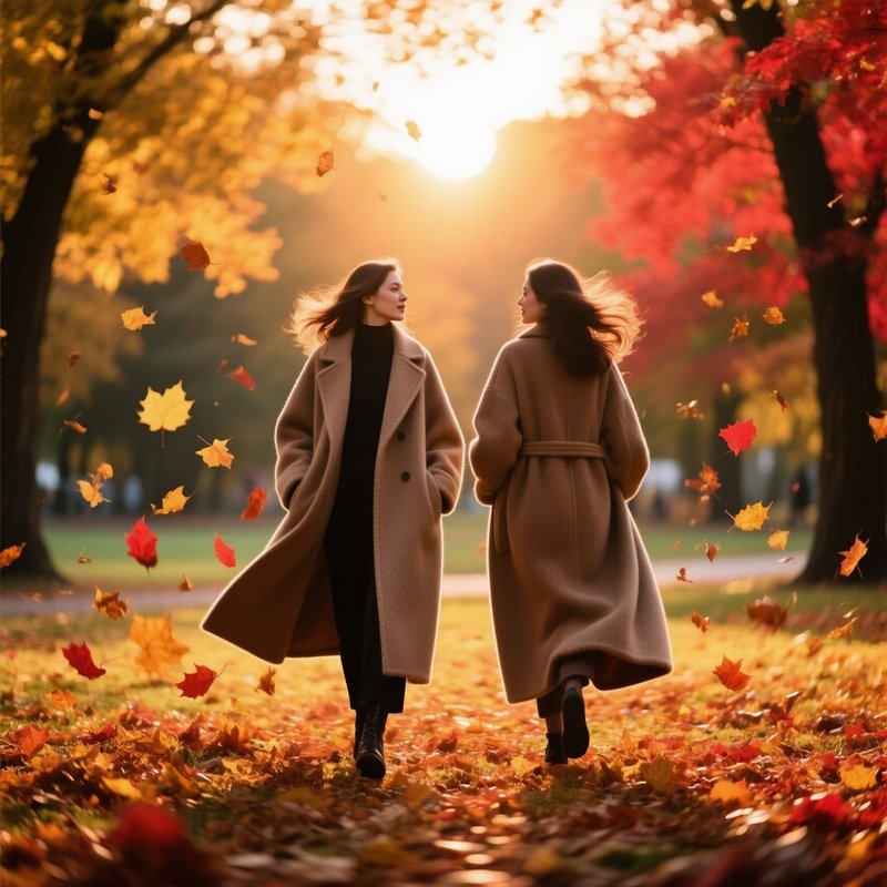 Autumn Walk In Park Digital Art