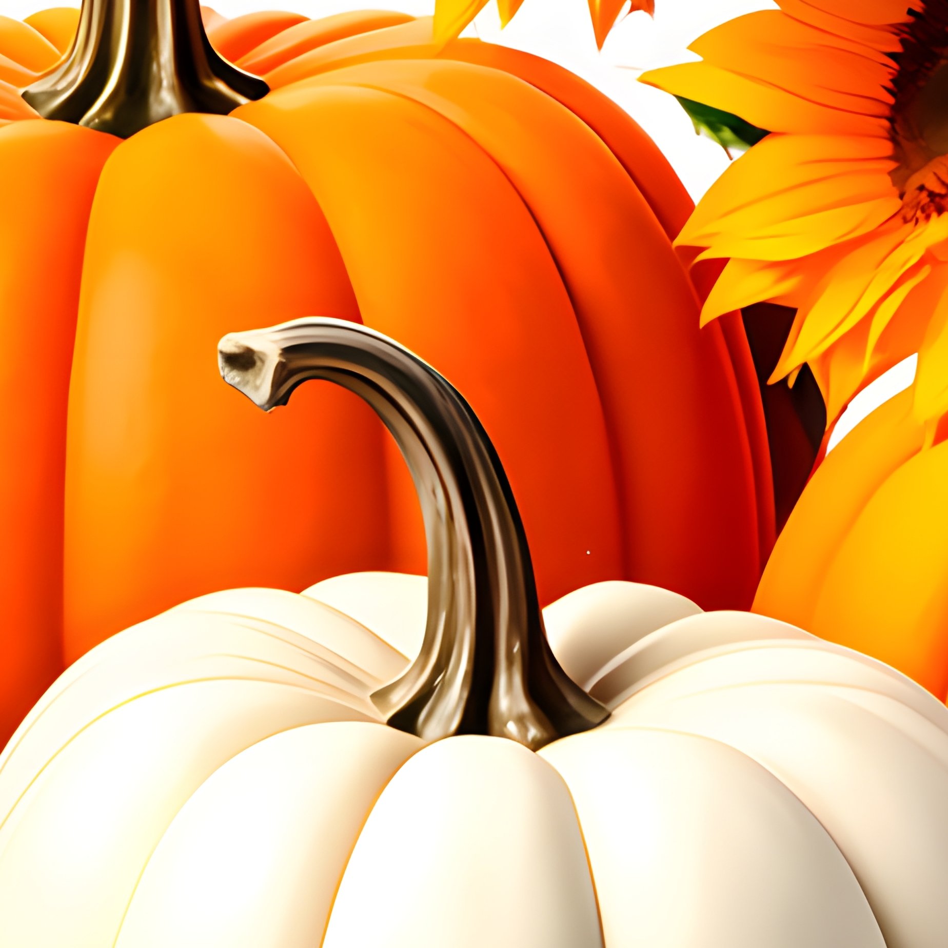 Autumnal Arrangement Of Pumpkins And Flowers Autumn Pumpkins - Full Resolution Quality Preview