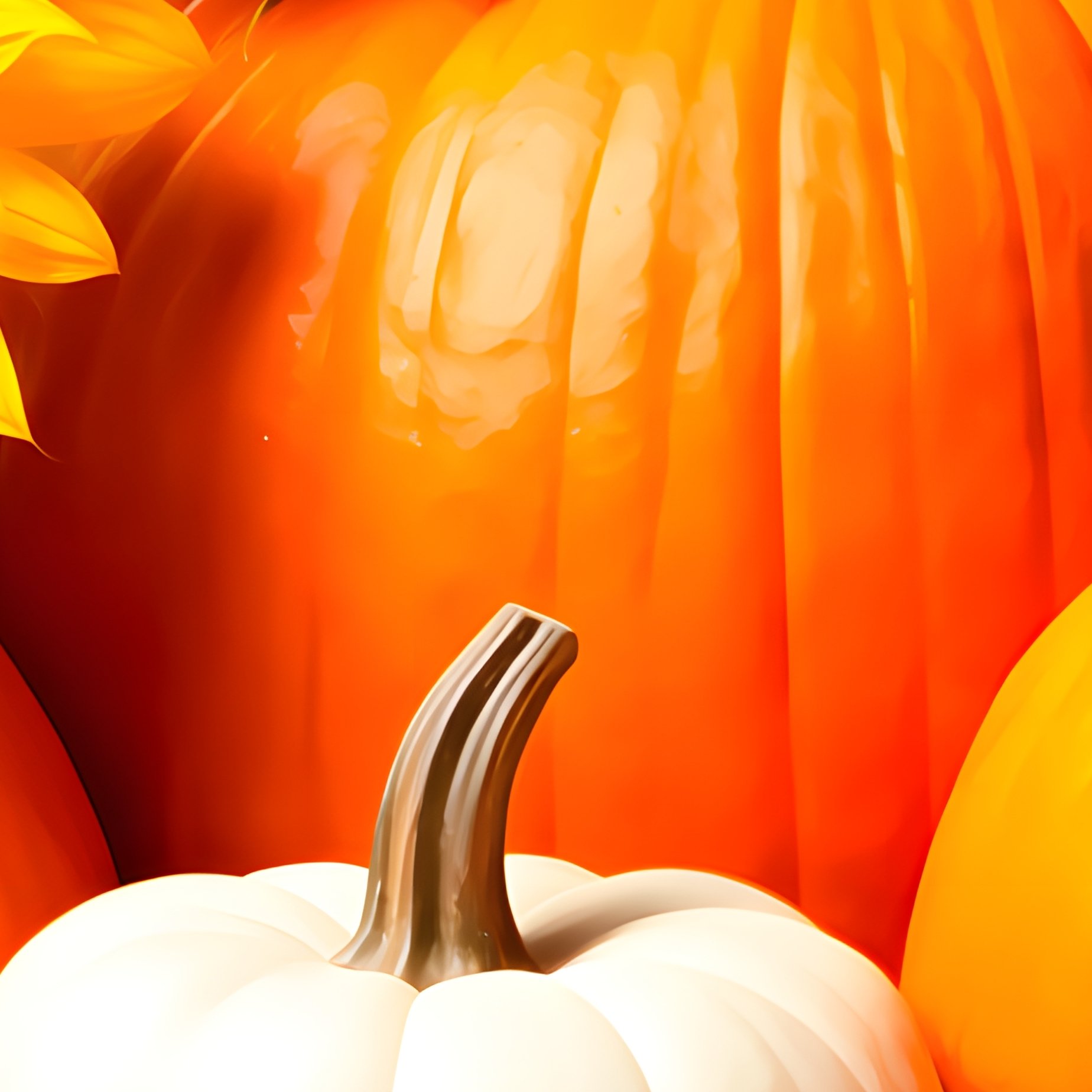 Autumnal Arrangement Of Pumpkins And Flowers Autumn Pumpkins - Full Resolution Quality Preview