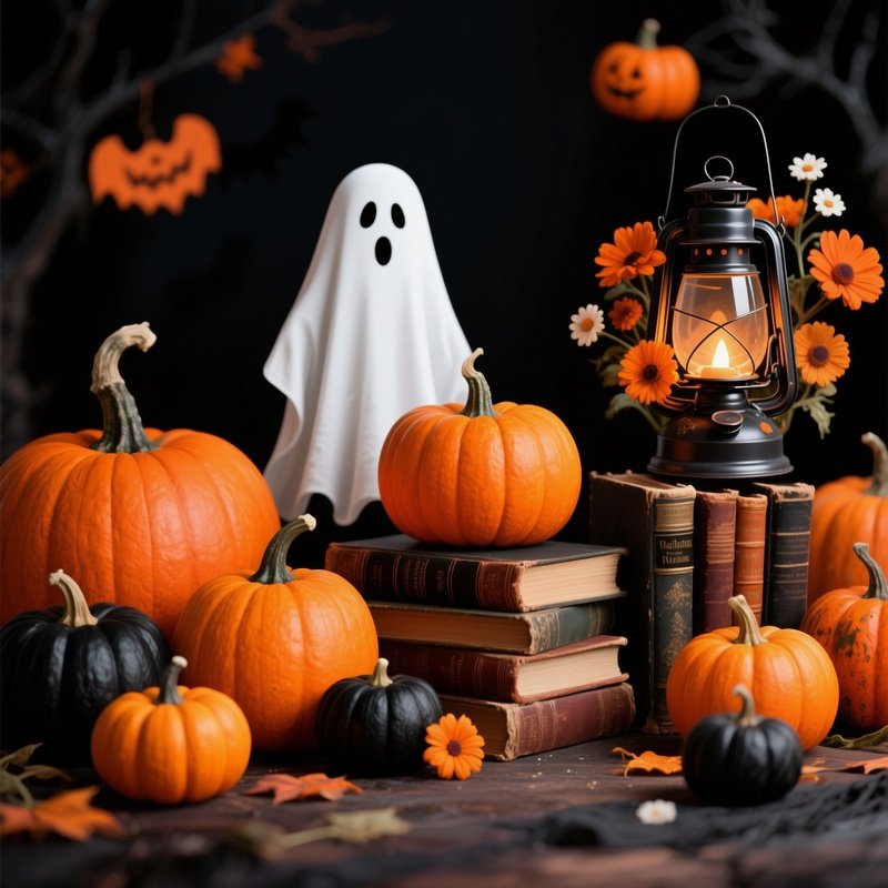 Autumnal Still Life Arrangement Autumn Halloween