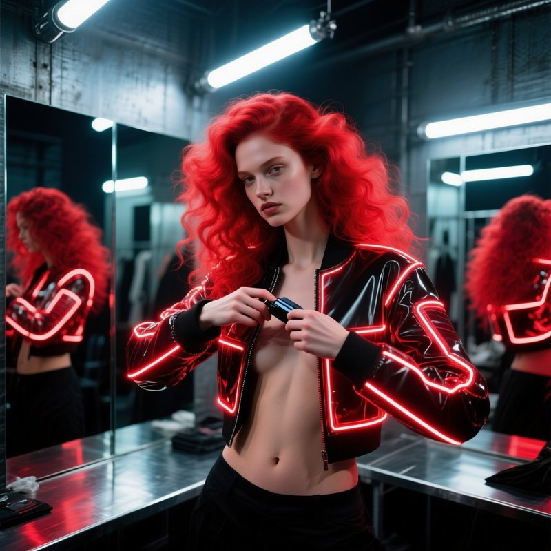 Avant Garde Runway Backstage Model Led Jacket