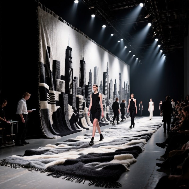 Avant Garde Runway Backstage Wool Tapestry