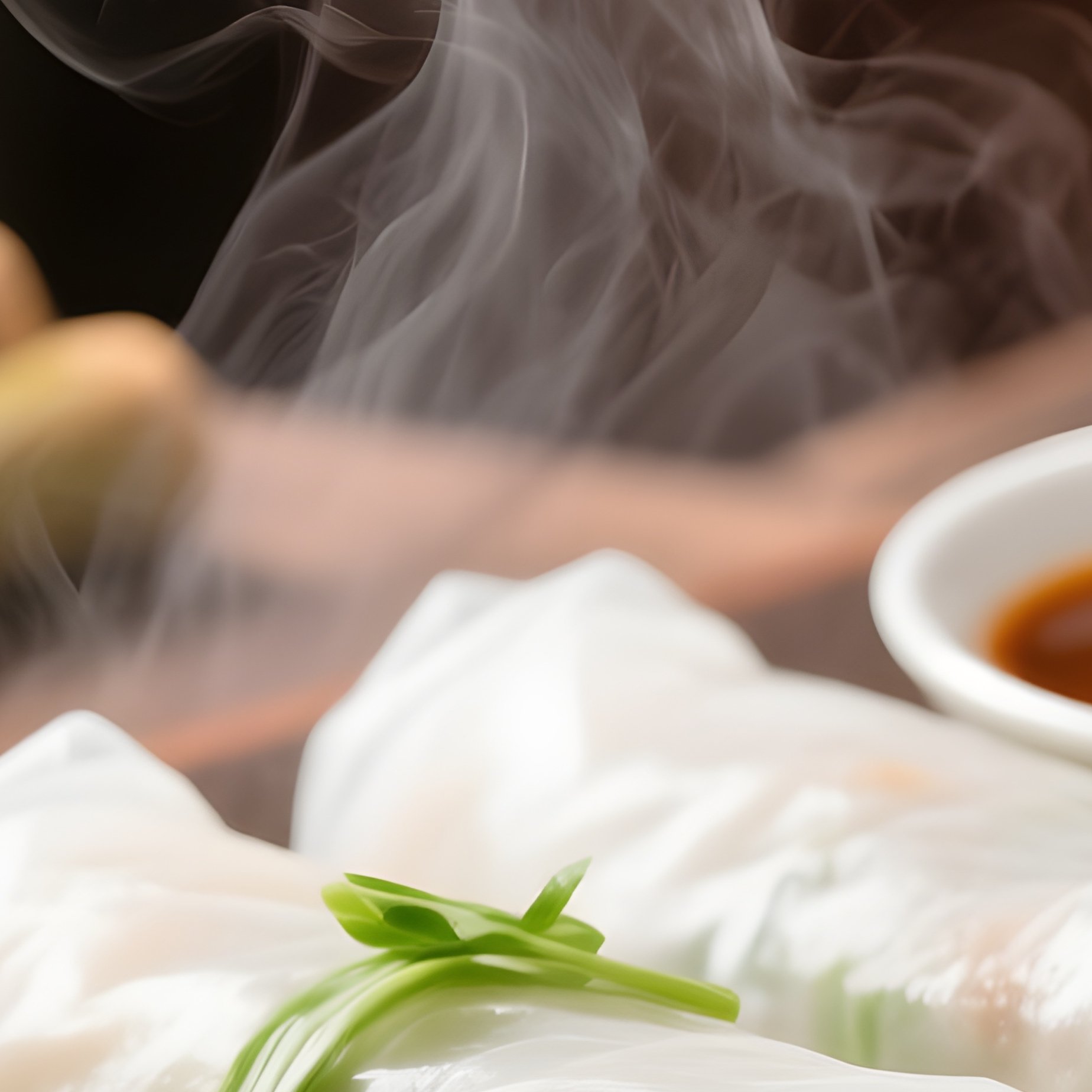 Bahn Cuon Steamed Rice Rolls Filled With Ground Pork And Wood Ear Mushrooms - Full Resolution Quality Preview