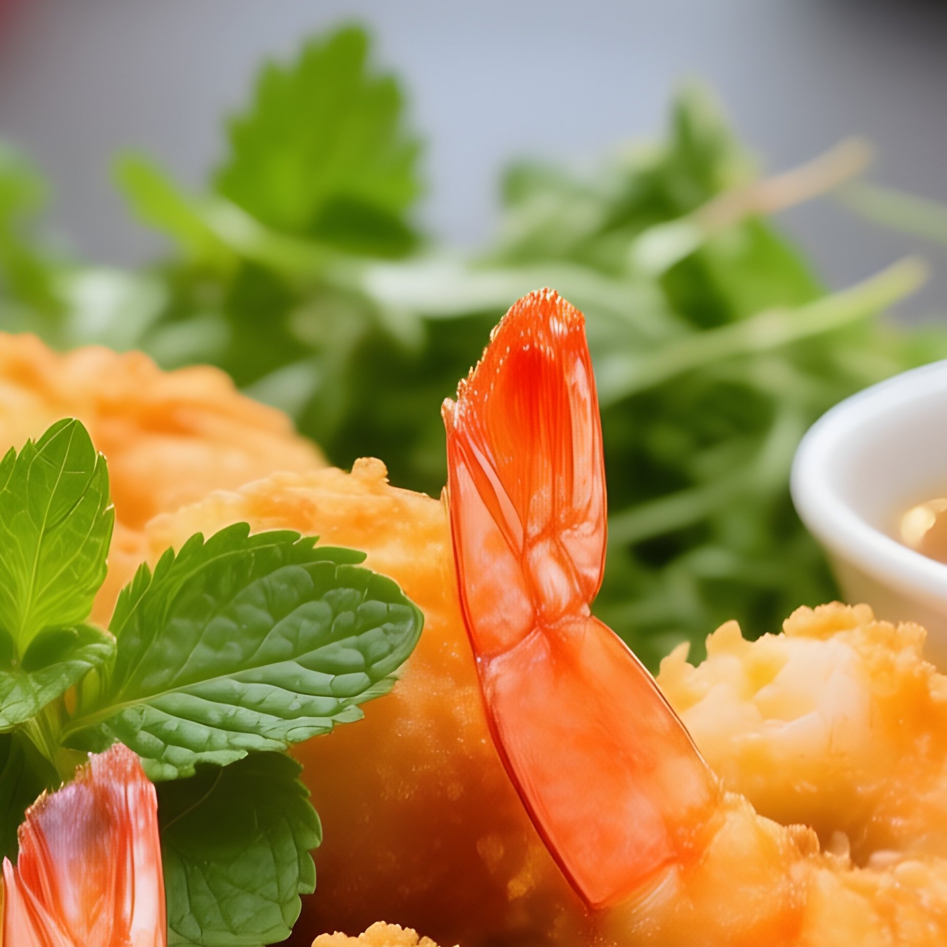 Bahn Tom Crispy Shrimp Fritters With Herbs And Dipping Sauce - Full Resolution Quality Preview