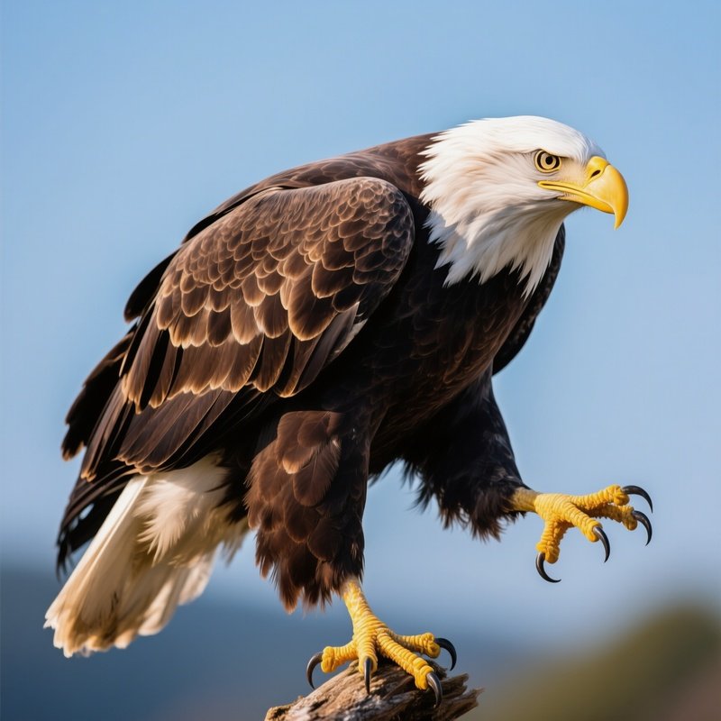 Bald Eagle Balancing On One Foot