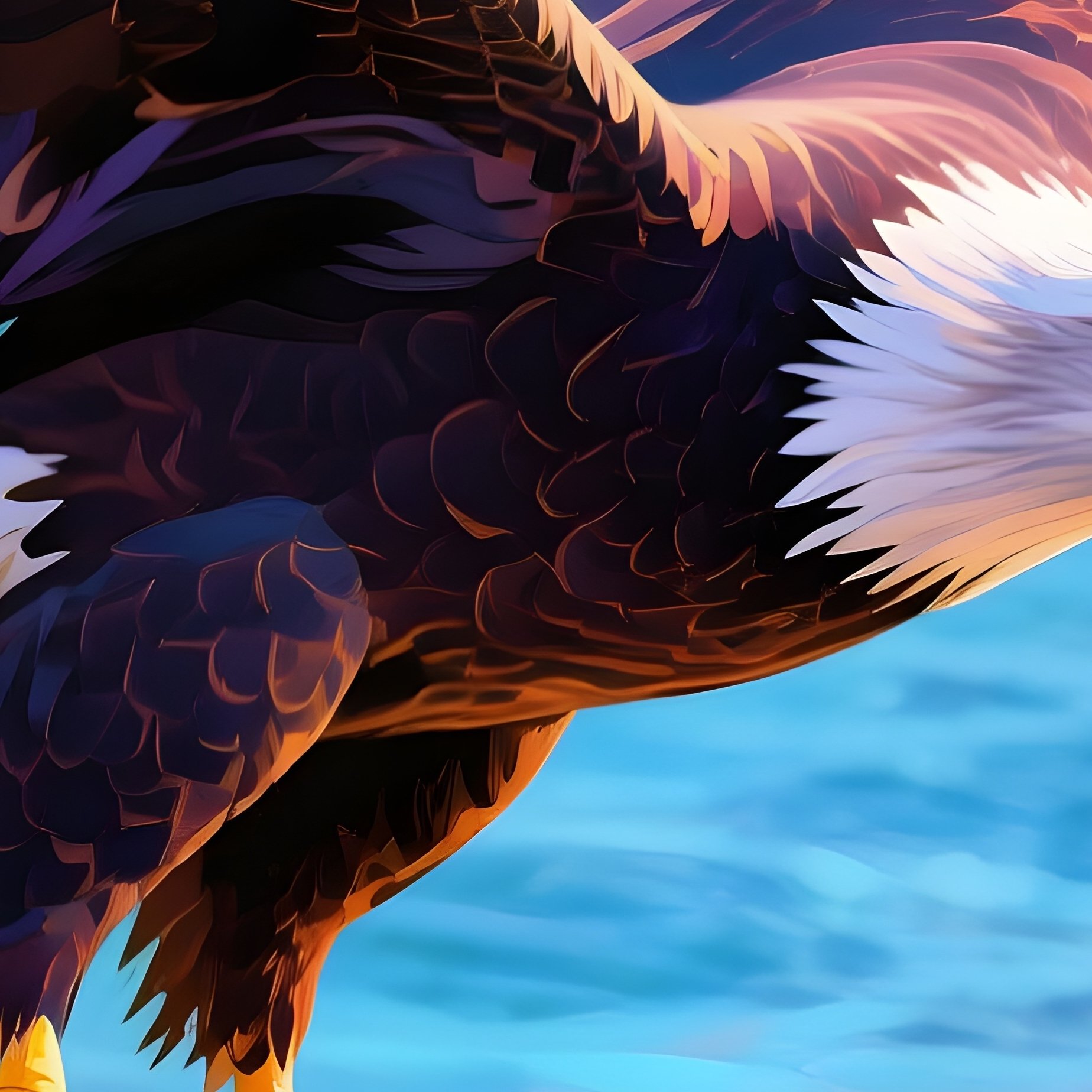 Bald Eagle Circling Gracefully Over The Ocean Digital Art - Full Resolution Quality Preview
