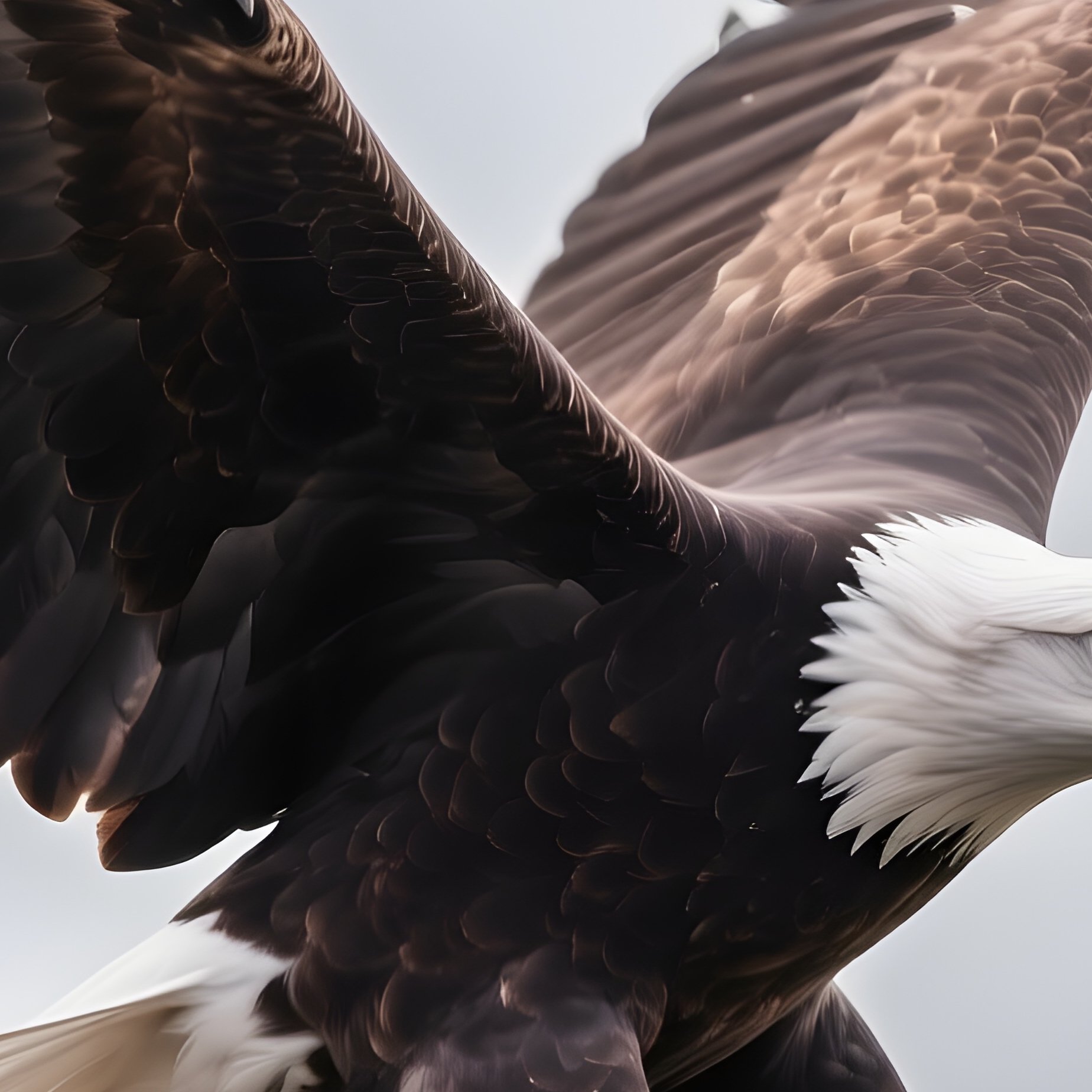 Bald Eagle Dancing In The Wind With Fluttering Wings - Full Resolution Quality Preview