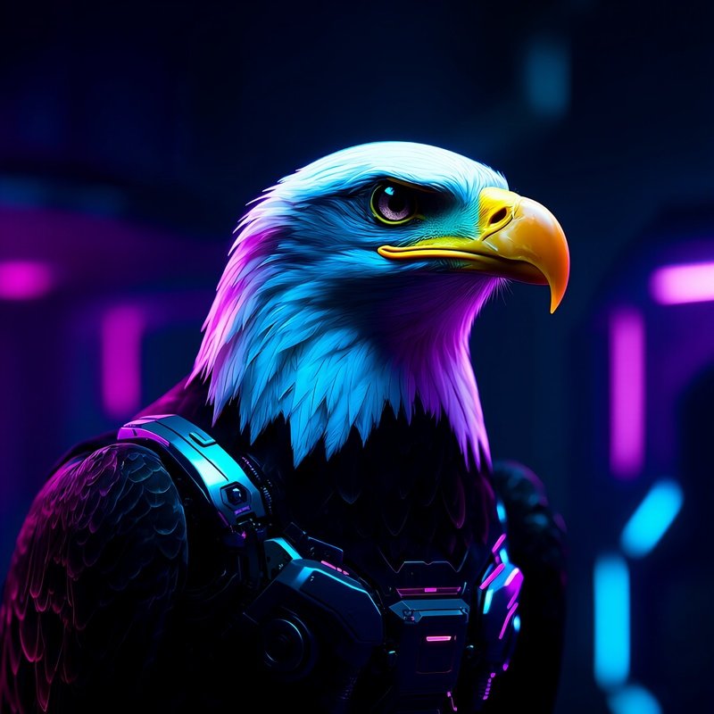 Bald Eagle Head Tilted Curiously To Side Science Fiction