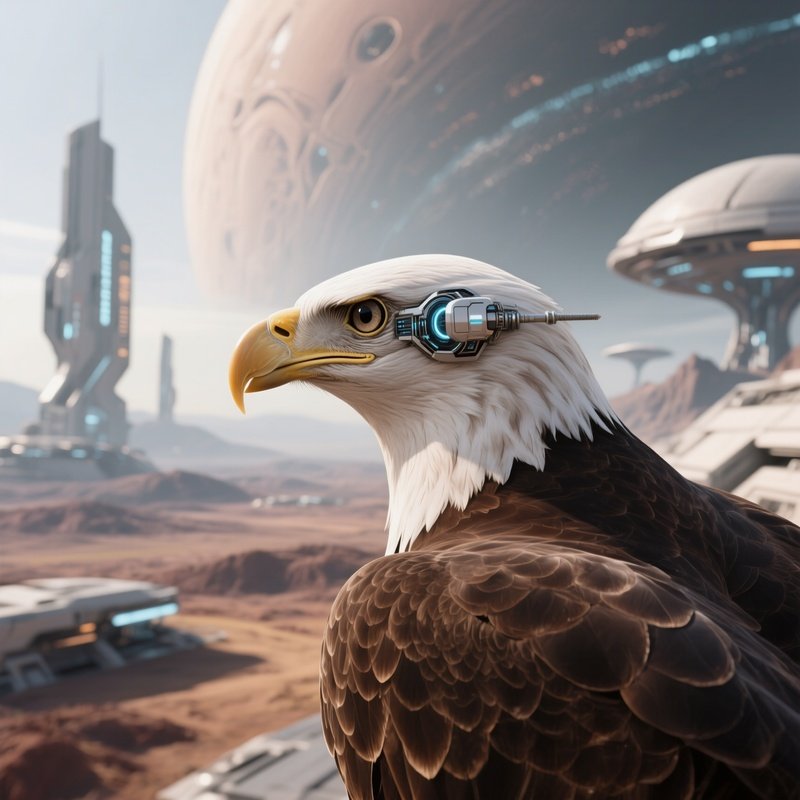 Bald Eagle Looking Back Over Its Shoulder Science Fiction