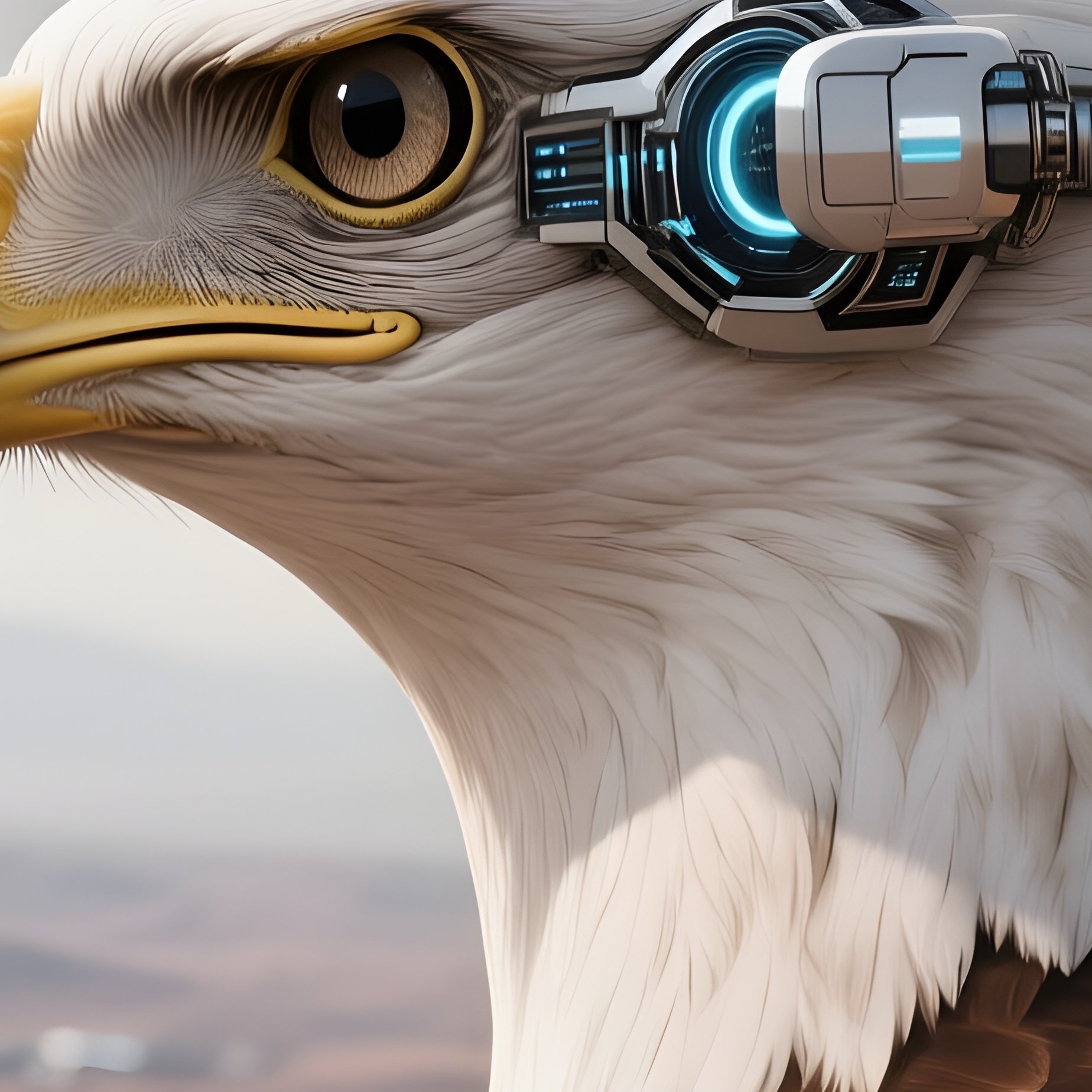 Bald Eagle Looking Back Over Its Shoulder Science Fiction - Full Resolution Quality Preview