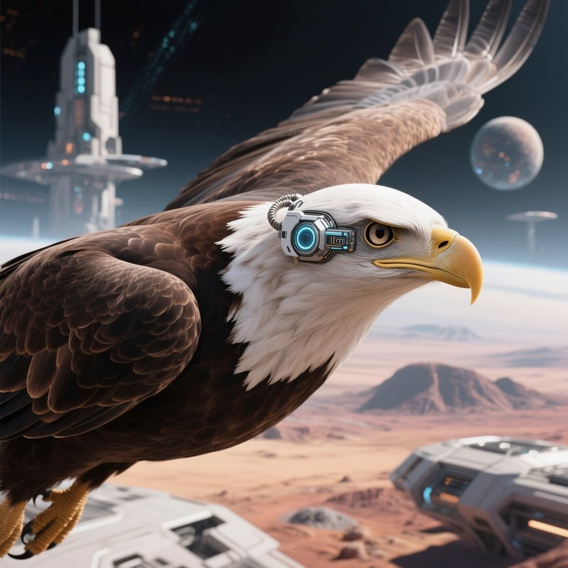 Bald Eagle Looking Back Over Its Shoulder Science Fiction