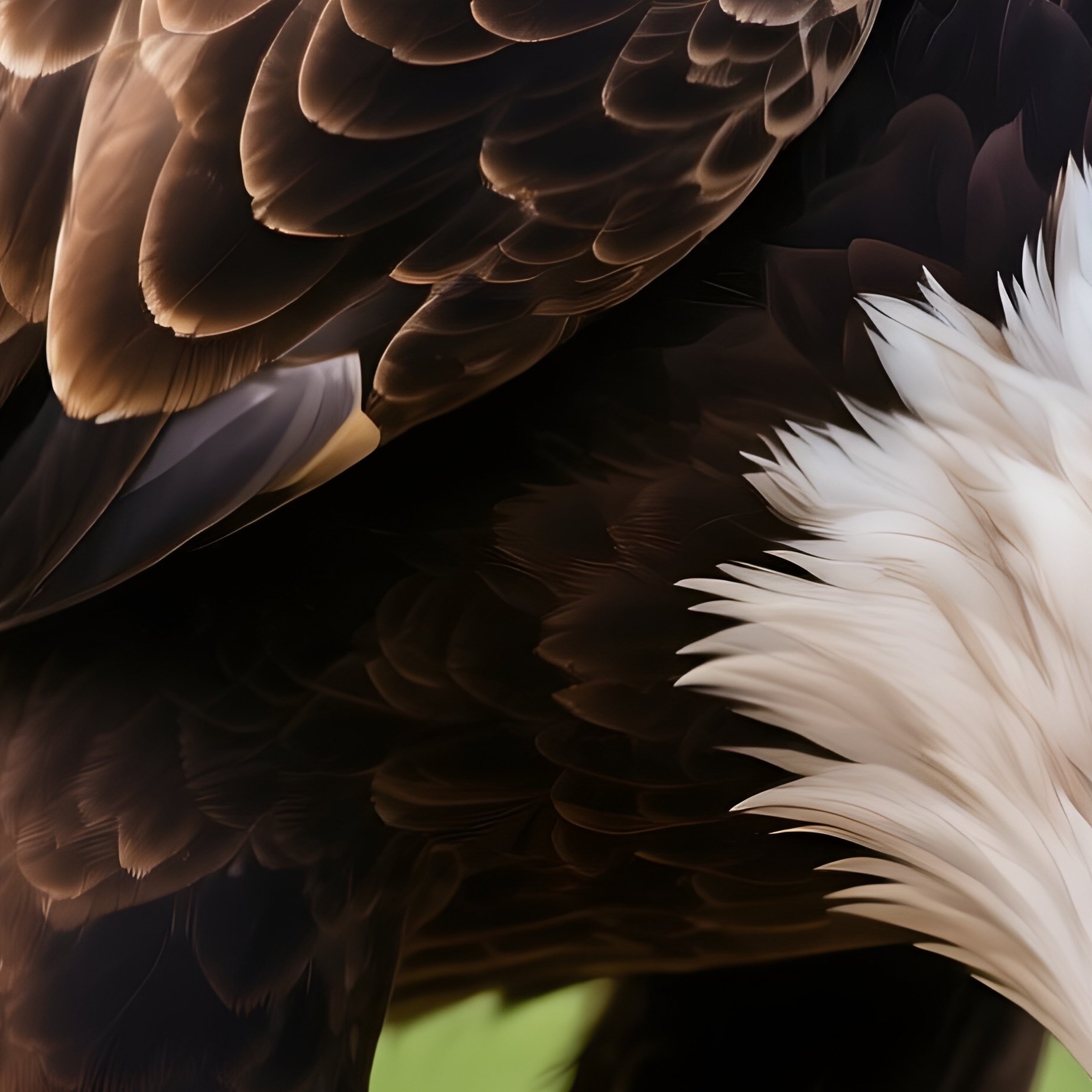 Bald Eagle Playfully Pecking Ground Illustration - Full Resolution Quality Preview