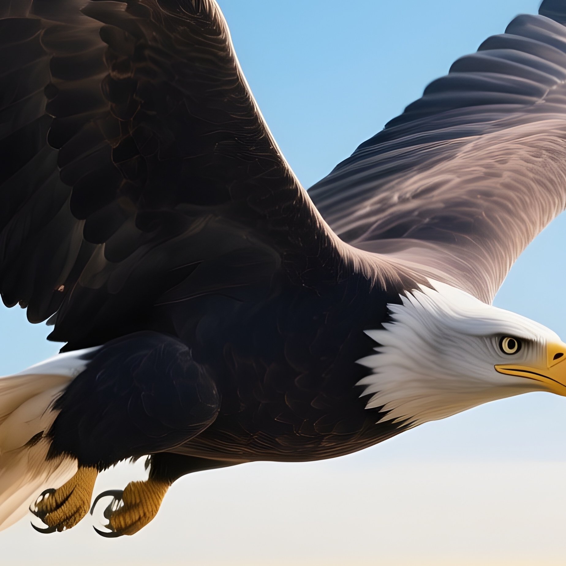 Bald Eagle Soaring High With Clouds Beneath - Full Resolution Quality Preview