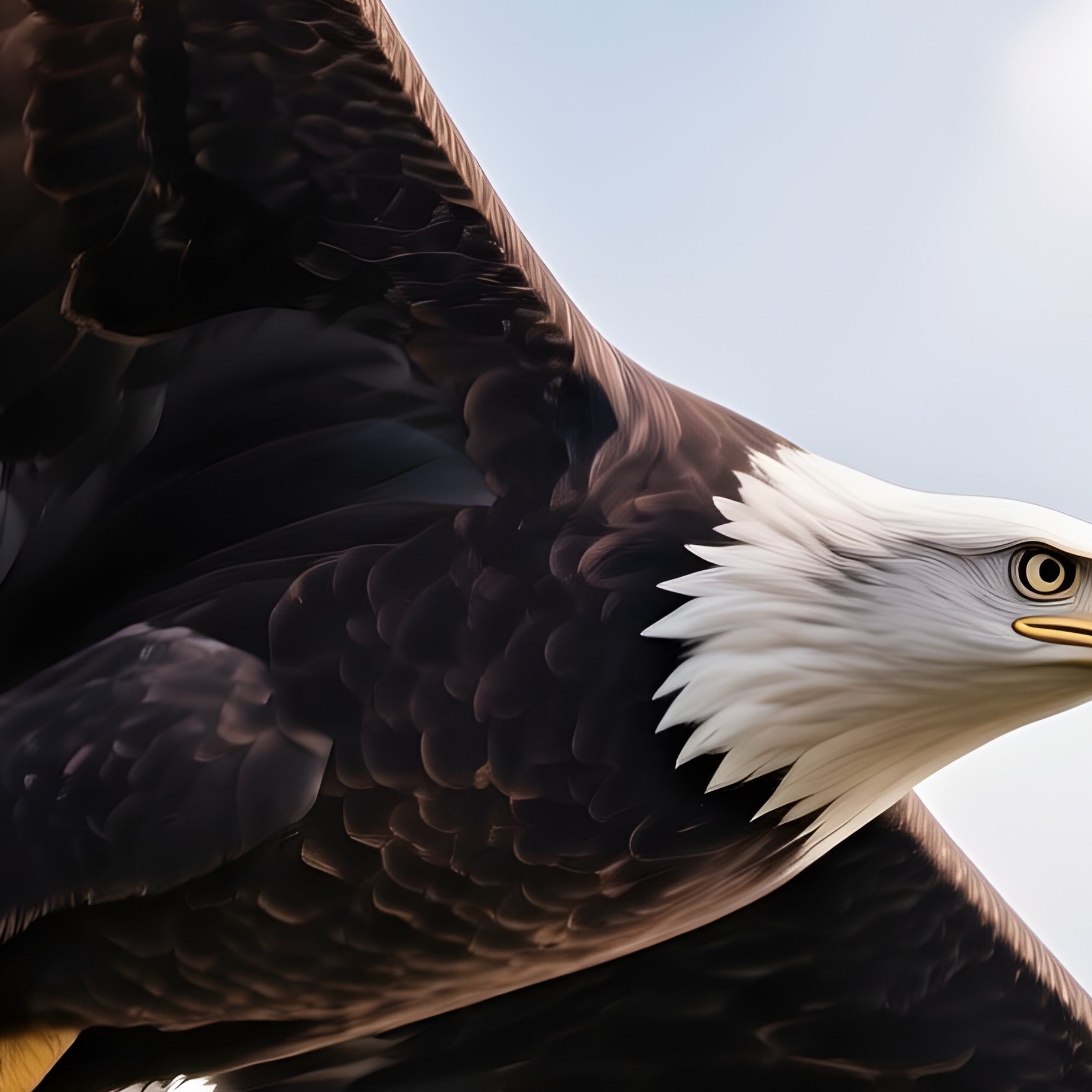 Bald Eagle Soaring High With Clouds Beneath - Full Resolution Quality Preview