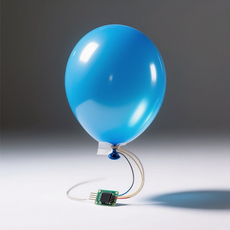 Balloon Mouse Inflated Rubber Balloon With Sensor Taped To Bottom