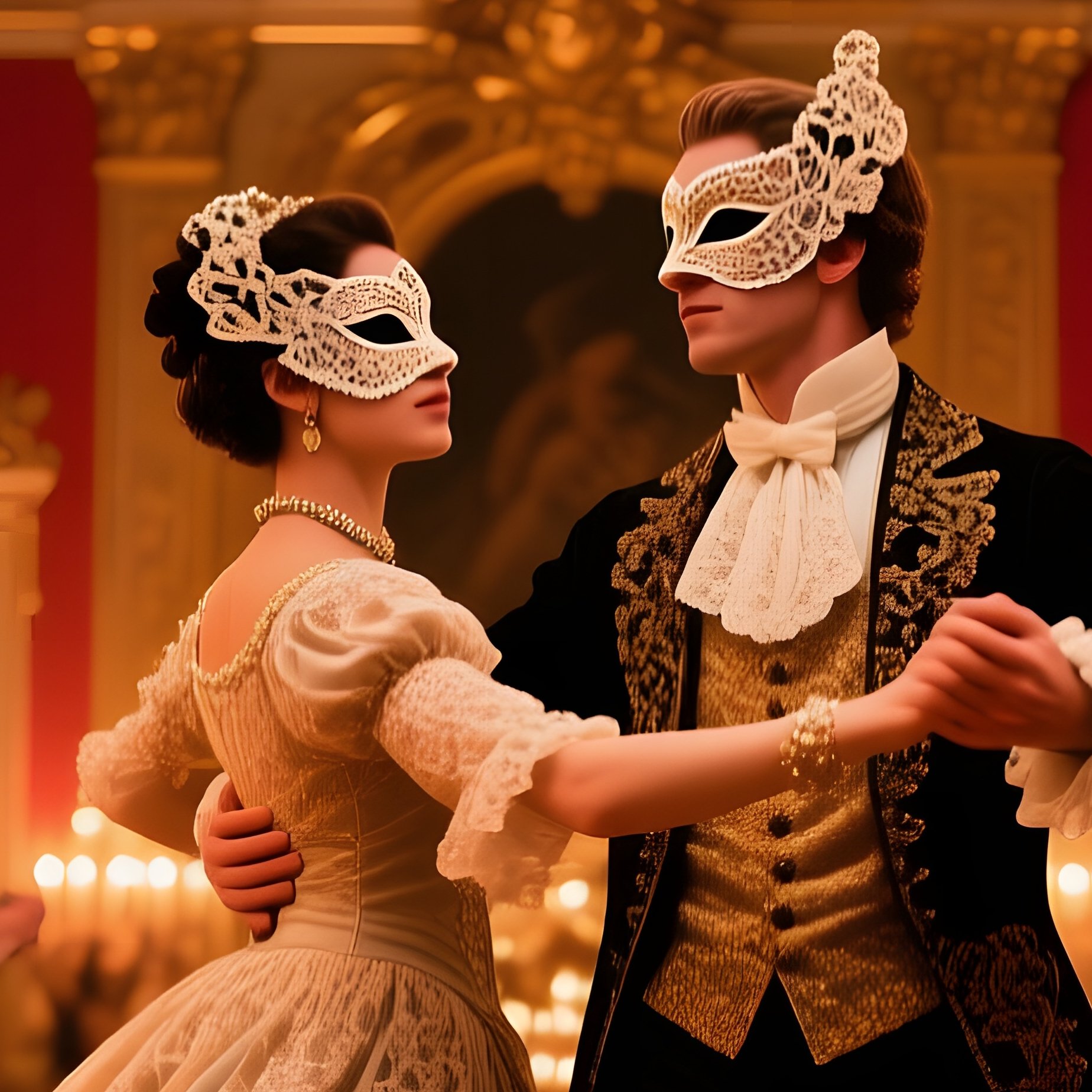 Ballroom With Candlelight And Lace Masks - Full Resolution Quality Preview