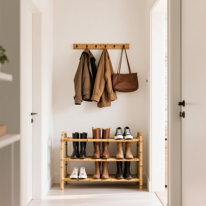 Bamboo Shoe Rack Entryway