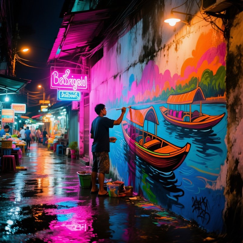 Bangkok Night Market Muralist
