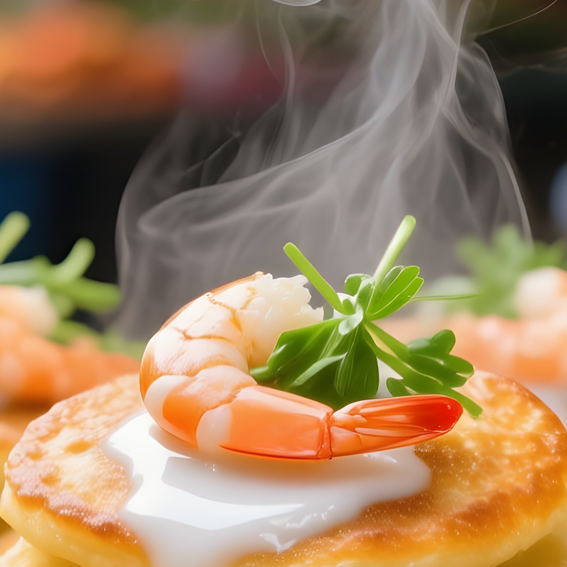 Bánh Khot Mini Savory Pancakes Rice Flour Coconut Milk Shrimp Herbs - Full Resolution Quality Preview