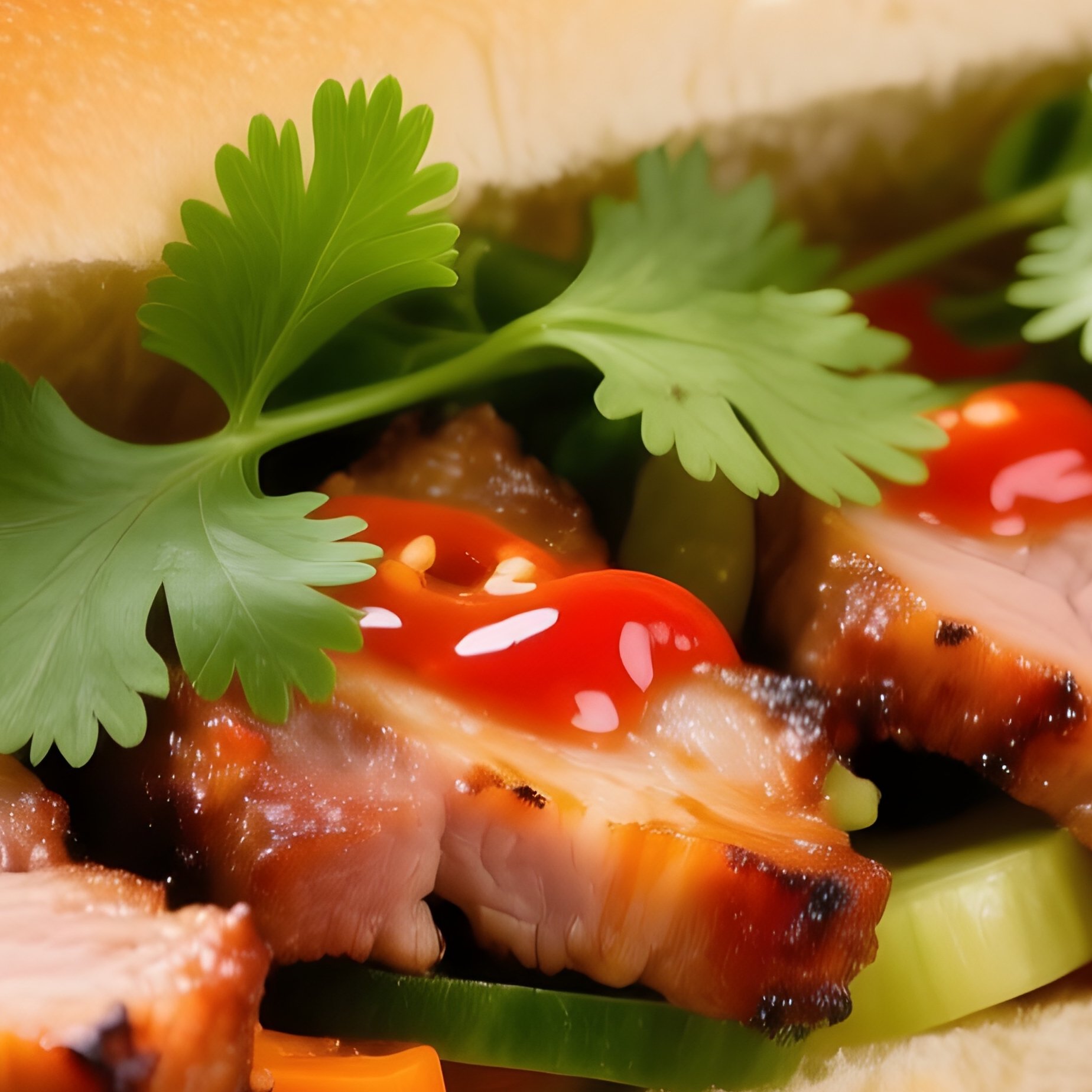 Bánh Mì Thịt Nướng Grilled Pork Sandwich - Full Resolution Quality Preview