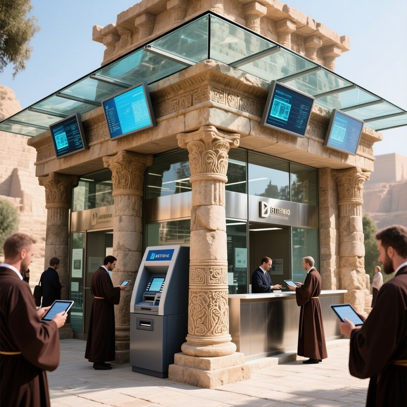 Banking Institution With Ancient Architecture And Modern Tech