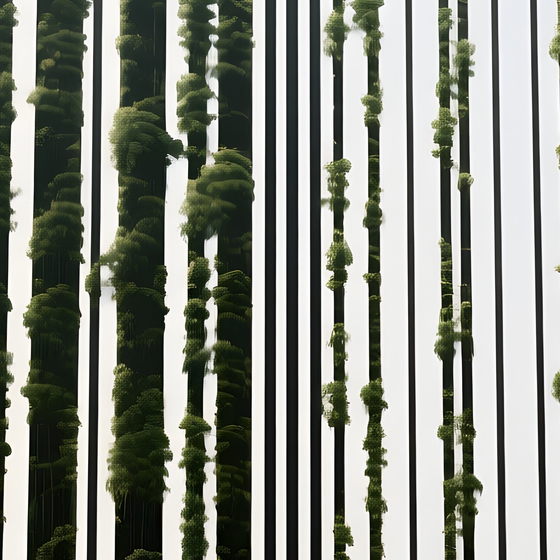 Barcode: A Barcode Where The Bars Are Actually Tall Trees In A Forest, Symbolizing The Intersection Of Commerce And Nature. - Full Resolution Quality Preview