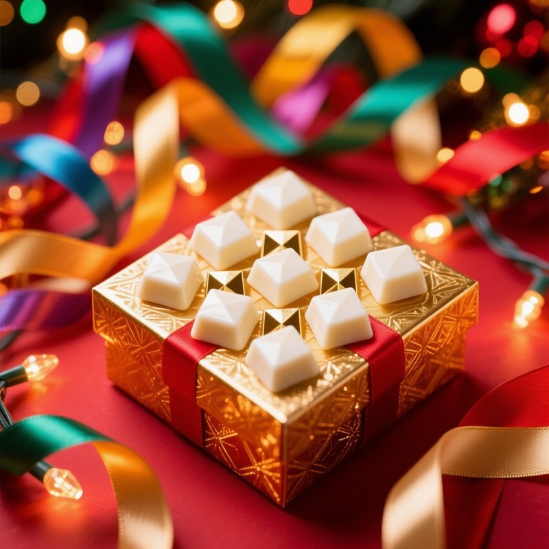 Barfi Diamond Milk Sweets On Gift Box