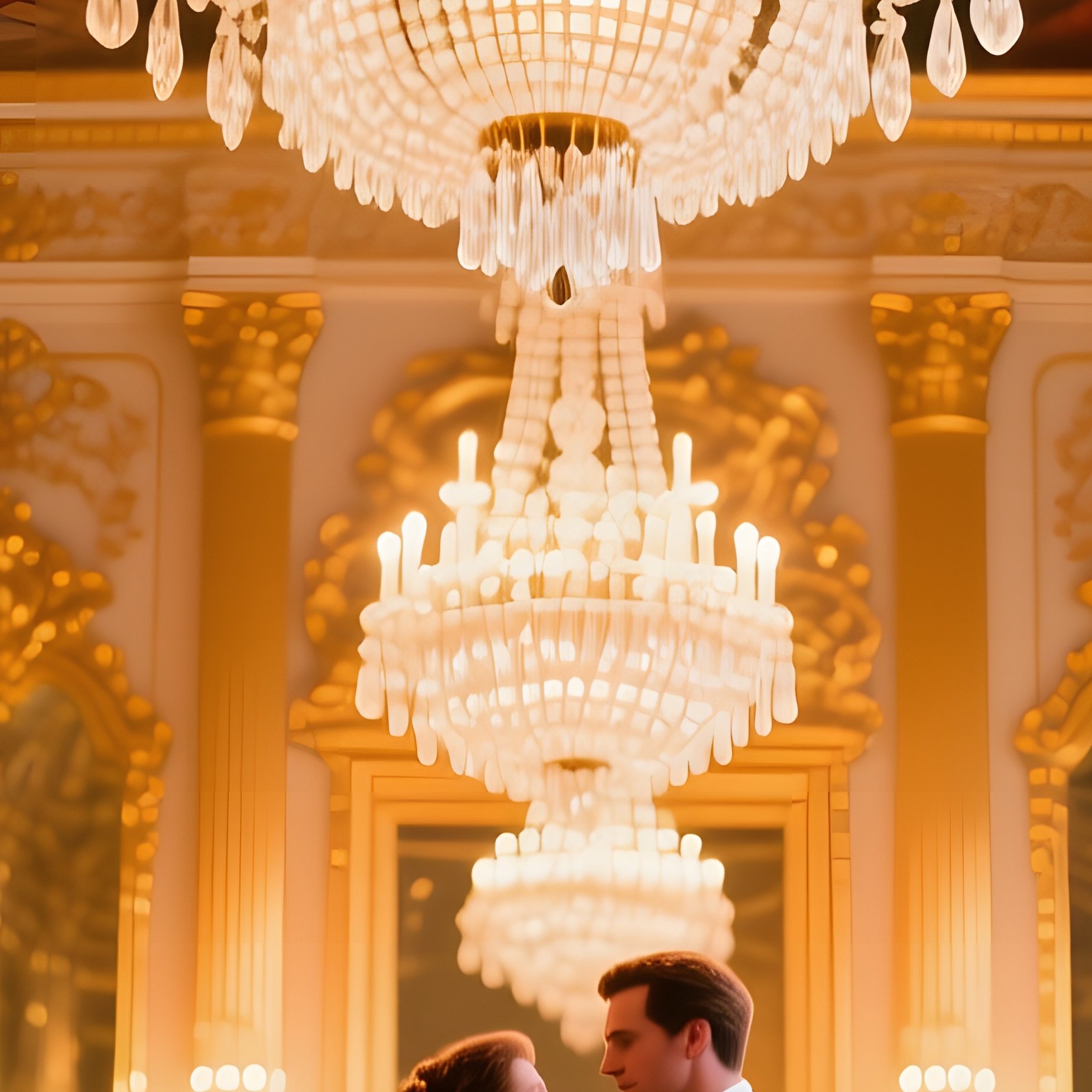 Baroque Ballroom Couple Reflections - Full Resolution Quality Preview