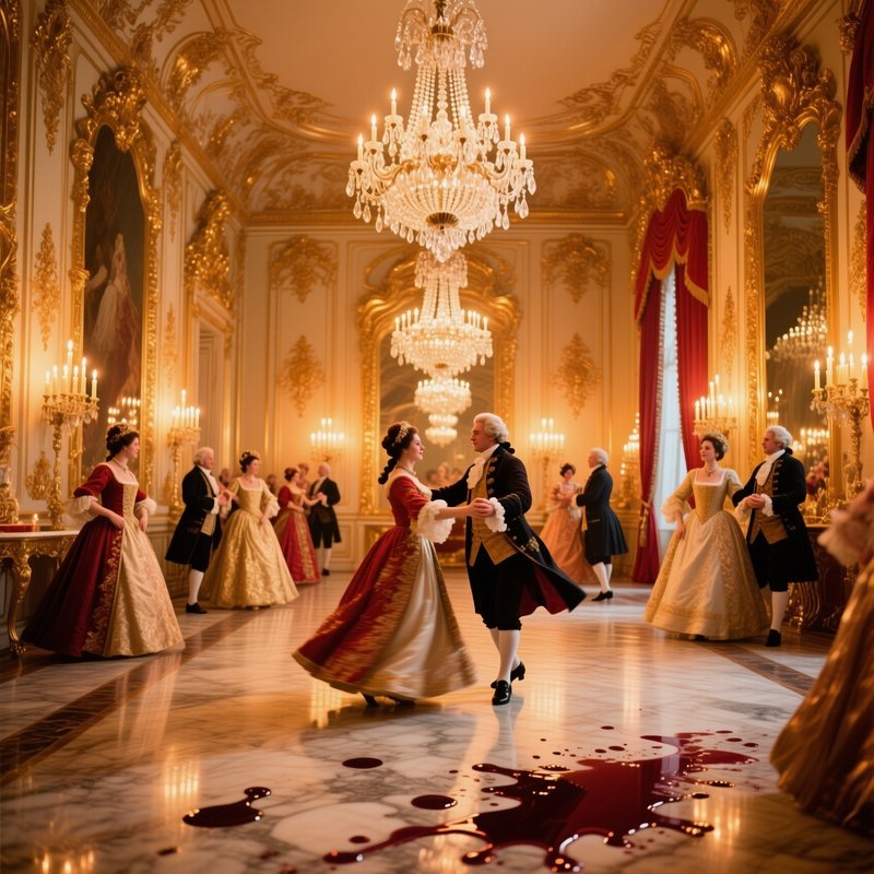 Baroque Ballroom Opulent Chandeliers Wine