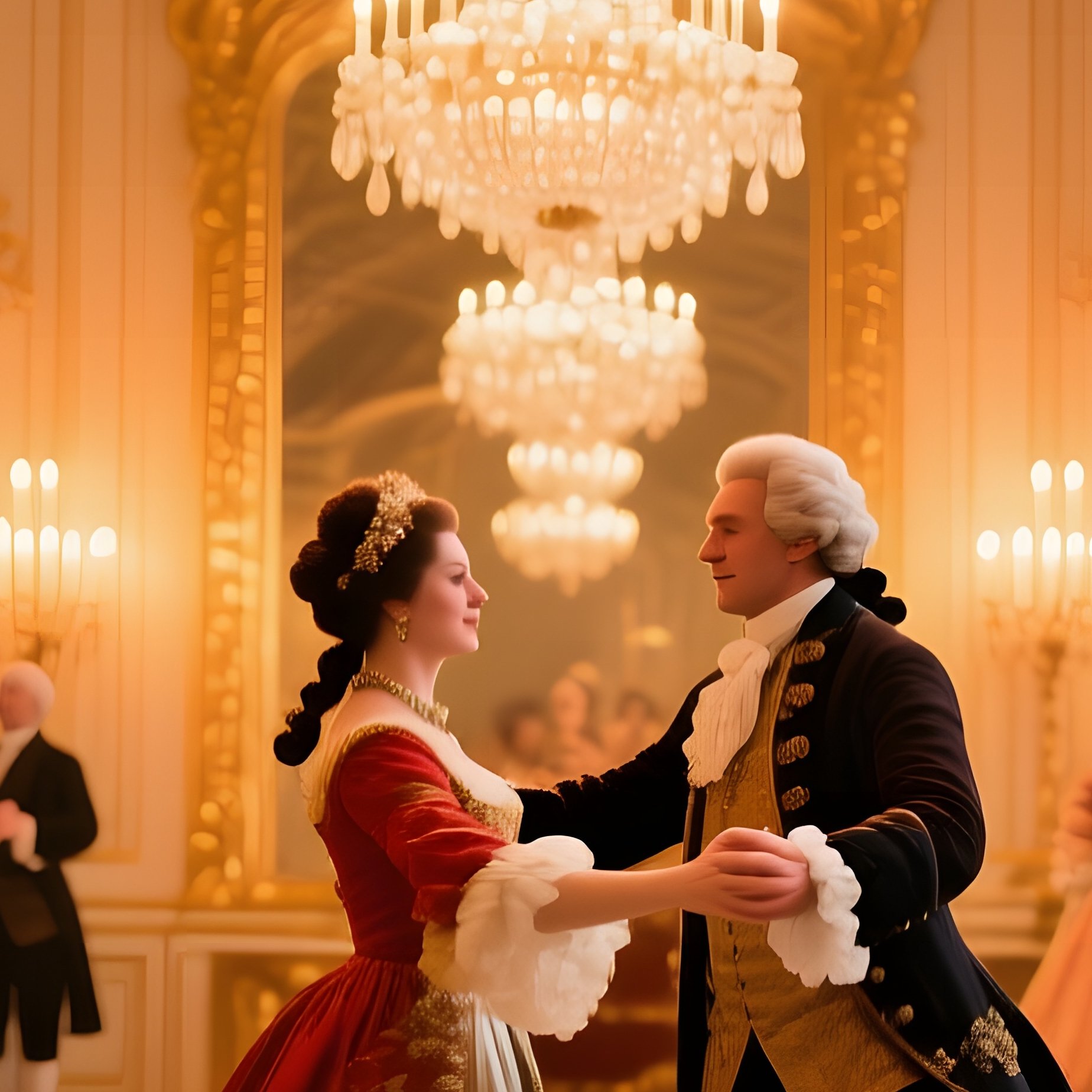 Baroque Ballroom Opulent Chandeliers Wine - Full Resolution Quality Preview