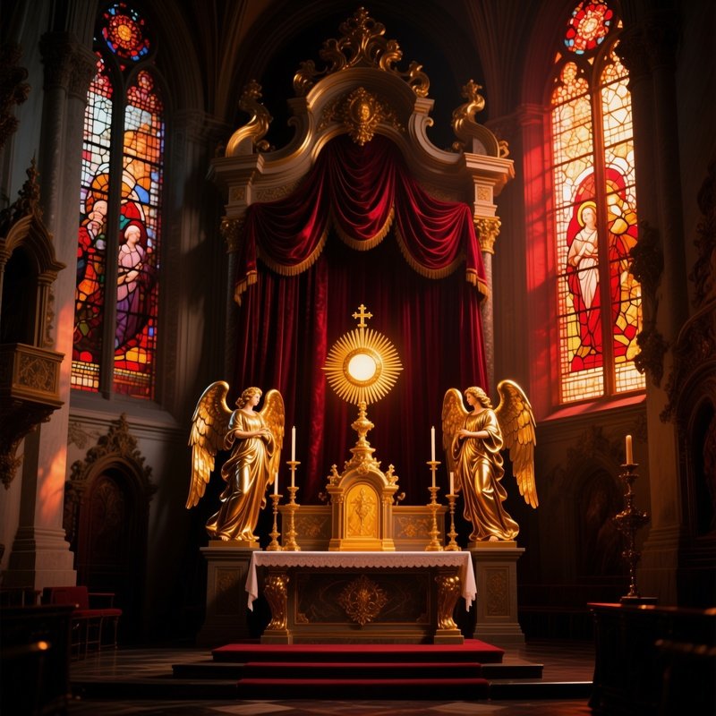 Baroque Cathedral Altar At Dusk