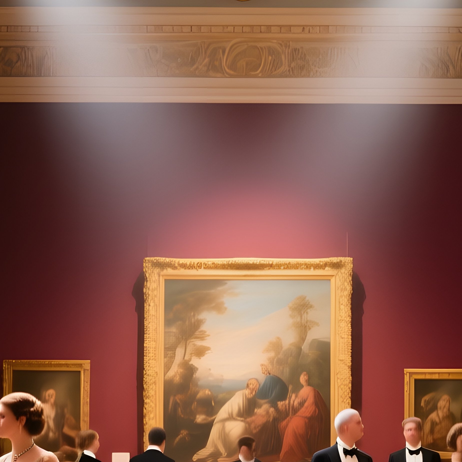 Baroque Paintings Gallery With Visitors - Full Resolution Quality Preview