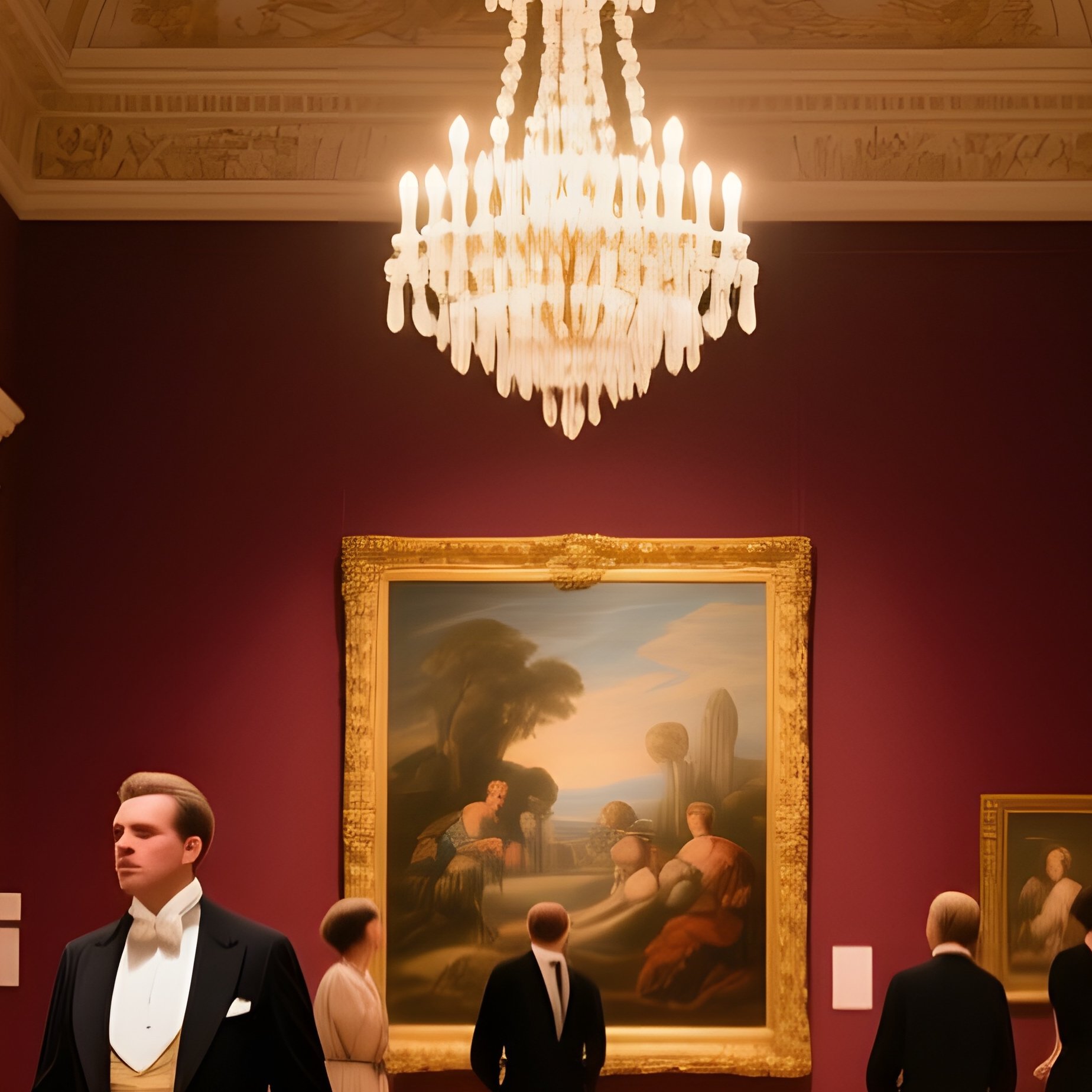 Baroque Paintings Gallery With Visitors - Full Resolution Quality Preview