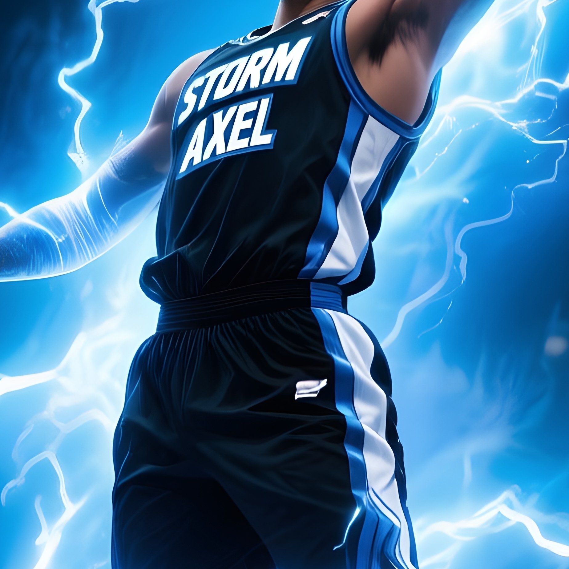 Basketball Dunk With Thunder Swirling Around Science Fiction - Full Resolution Quality Preview