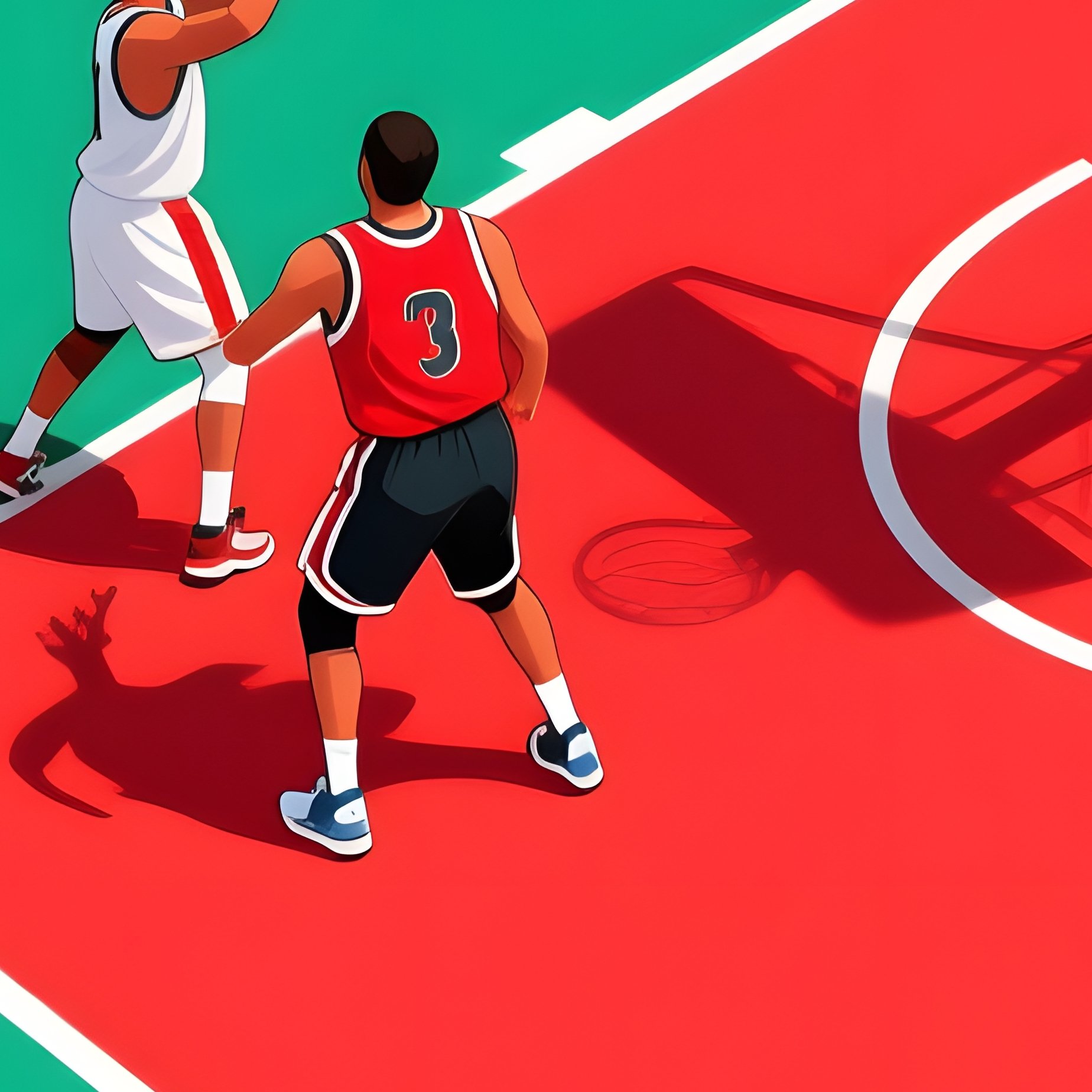 Basketball Players In Action On A Court Basketball Sports - Full Resolution Quality Preview