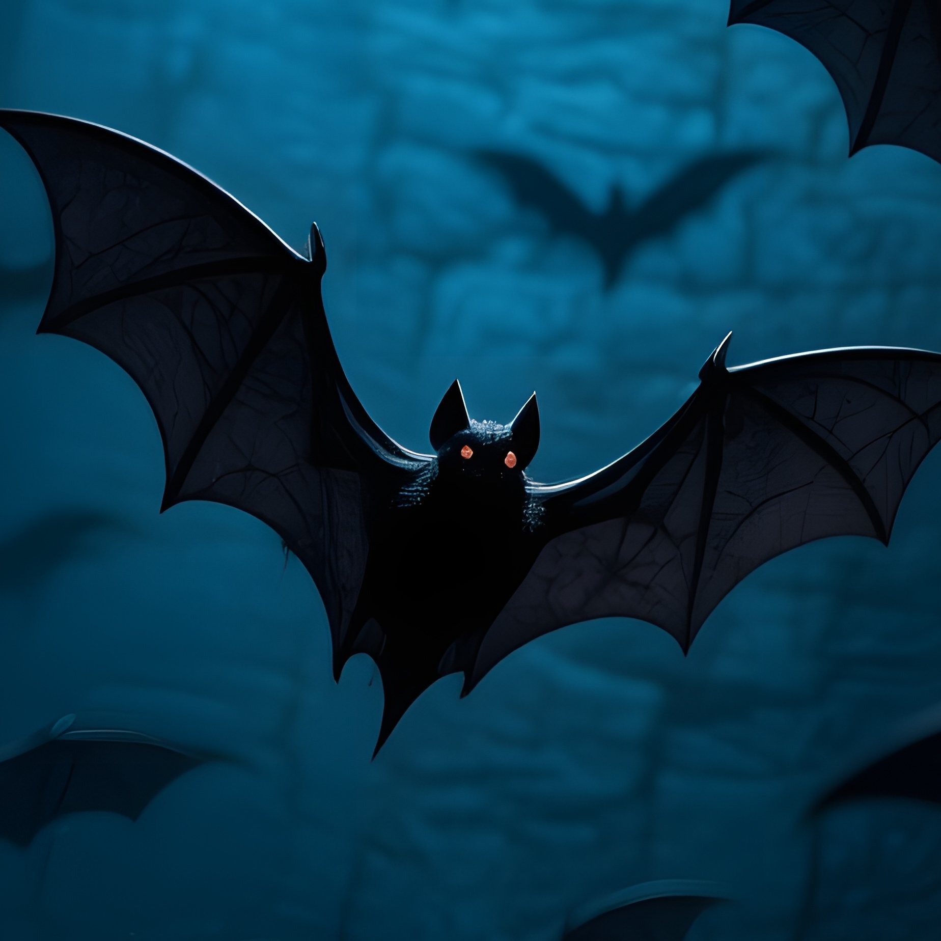 Bats Flying Among Spider Webs Halloween Bats - Full Resolution Quality Preview