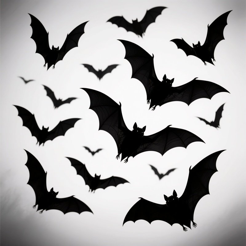 Bats In Flight Bats Silhouette