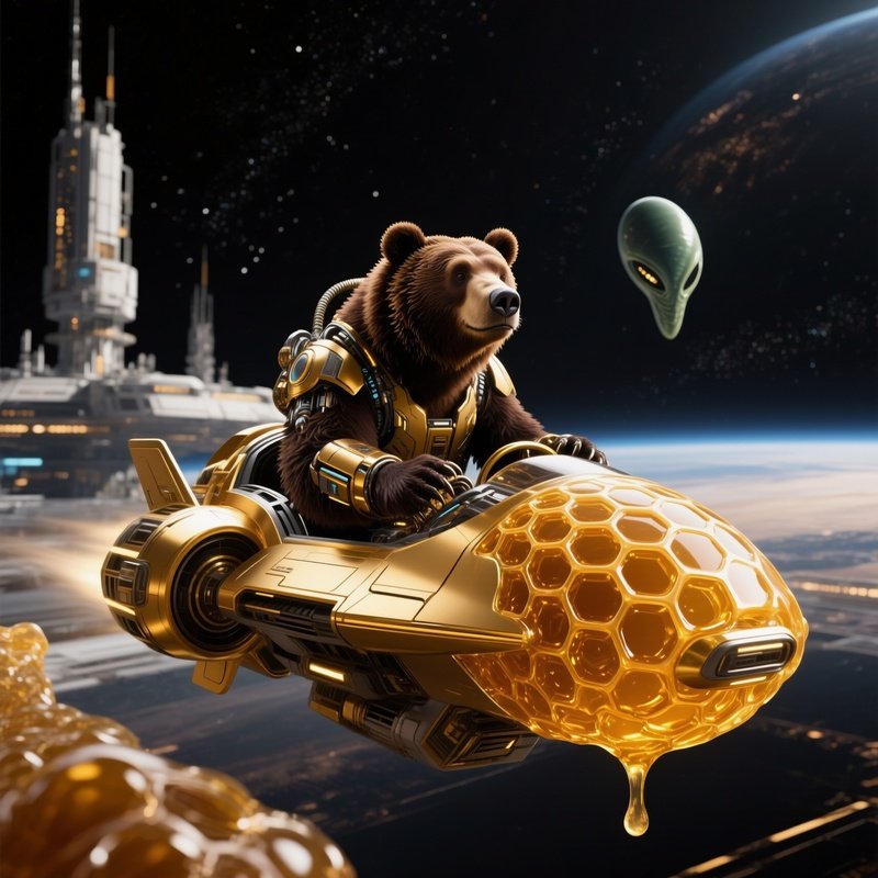 Bear Science Fiction Kite Honey