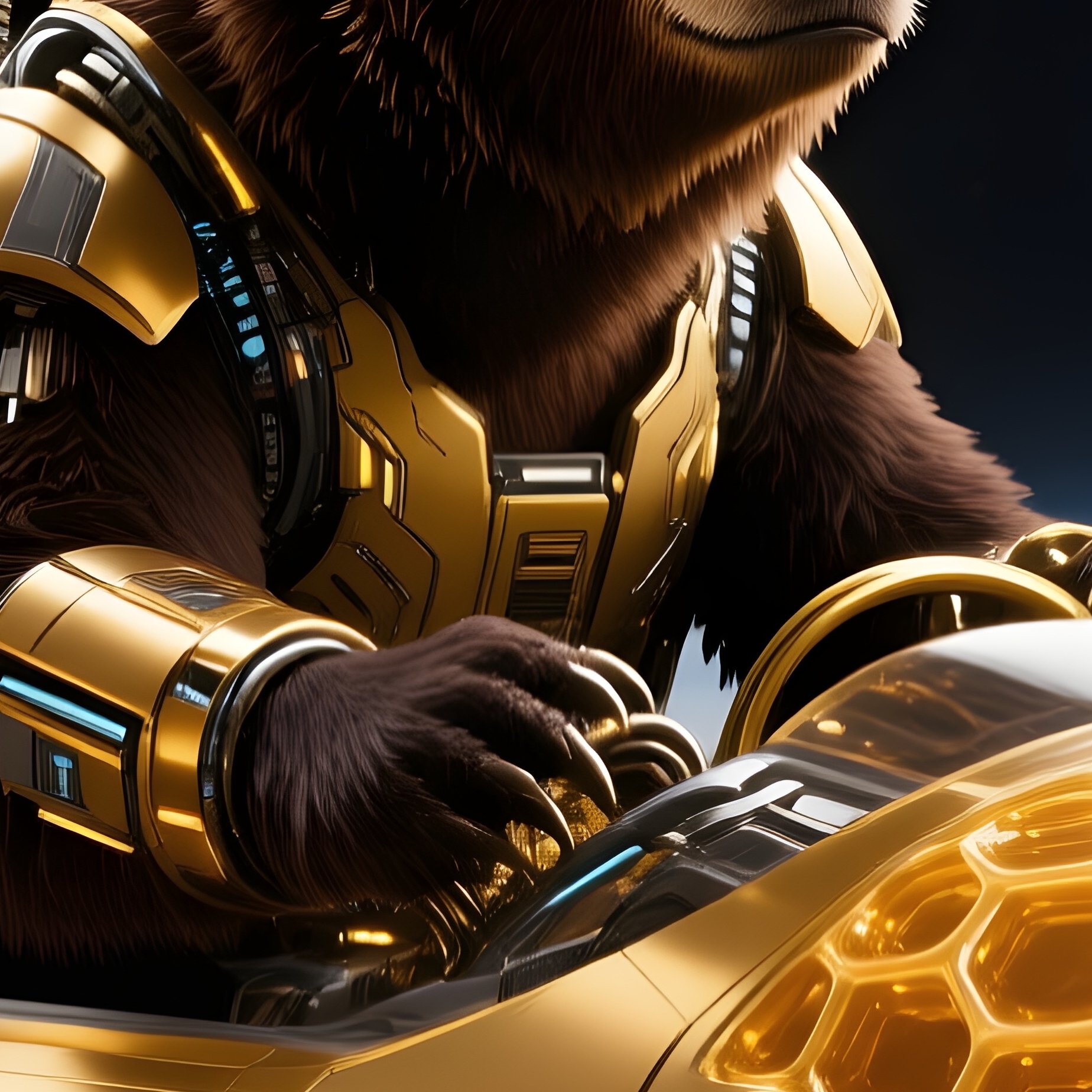 Bear Science Fiction Kite Honey - Full Resolution Quality Preview