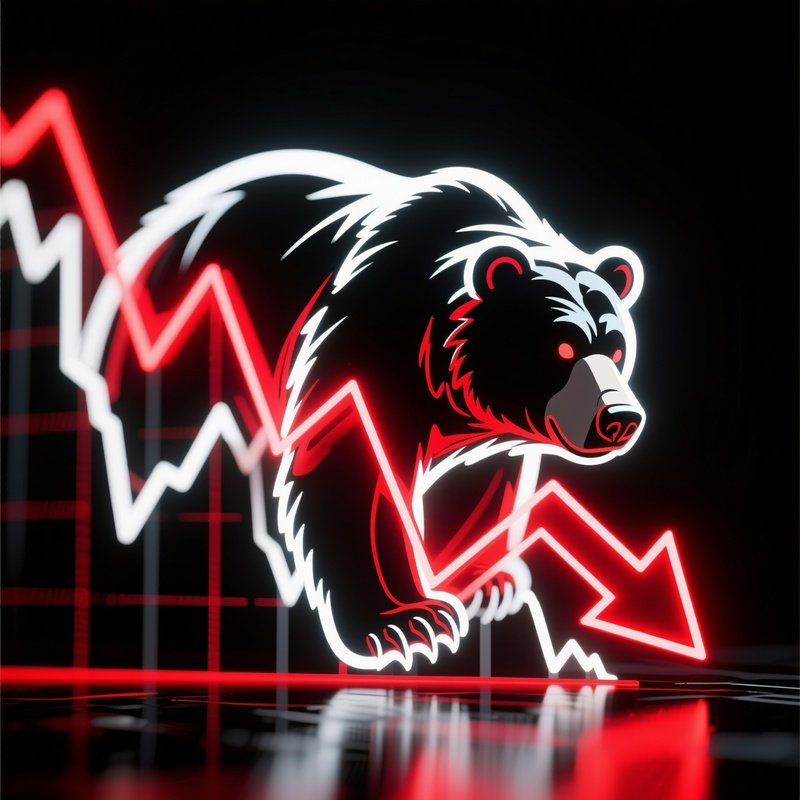 Bearish Market Graph Neon Display Alternative